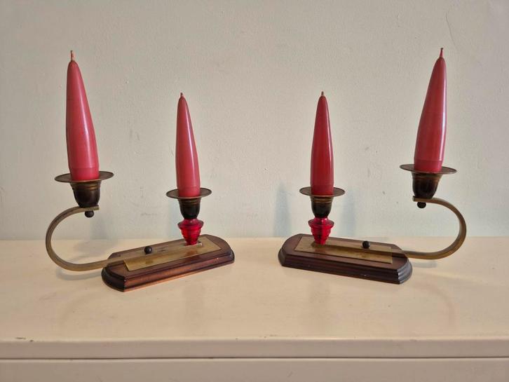 Paar antieke, decoratieve of functionele kandelaars, Antiek en Kunst, Antiek | Kandelaars, Ophalen of Verzenden