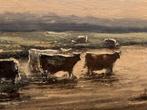 Peinture (peinture à l'huile) de vaches dans le pré, Enlèvement