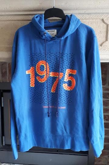 Jack&Jones - trui/hoodie-blauw print-maat XL beschikbaar voor biedingen