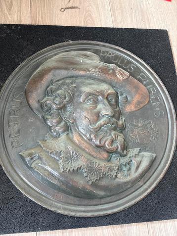 (A)Groot metalen wandreliëf Petrus Paulus Rubens – ca. 1930 beschikbaar voor biedingen