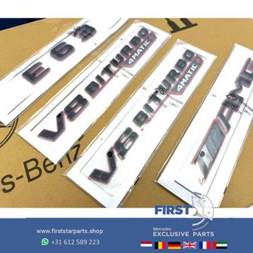 W213 W214 E KLASSE E63 AMG LOGO SET ZWART ROOD 2023-2026 63  beschikbaar voor biedingen