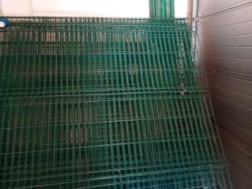 Omheining +/- 40 meter , 16 panelen met palen, Tuin en Terras, Ophalen, Gebruikt, Kunststof, Spijlenhekwerk