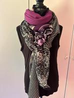 Foulard Shanna blanc, noir et Lila, Kleding | Dames, Mutsen, Sjaals en Handschoenen