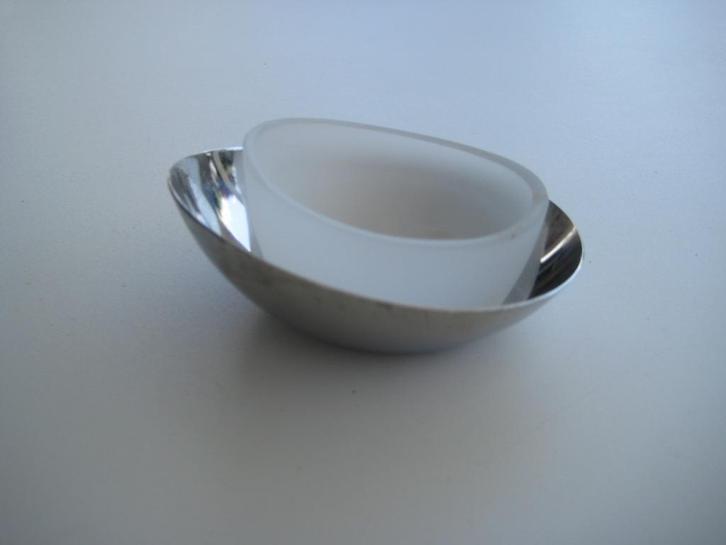 Stelton waterlelie theelichthouder, Huis en Inrichting, Woonaccessoires | Kandelaars en Kaarsen, Gebruikt, Kandelaar, Metaal, Ophalen of Verzenden