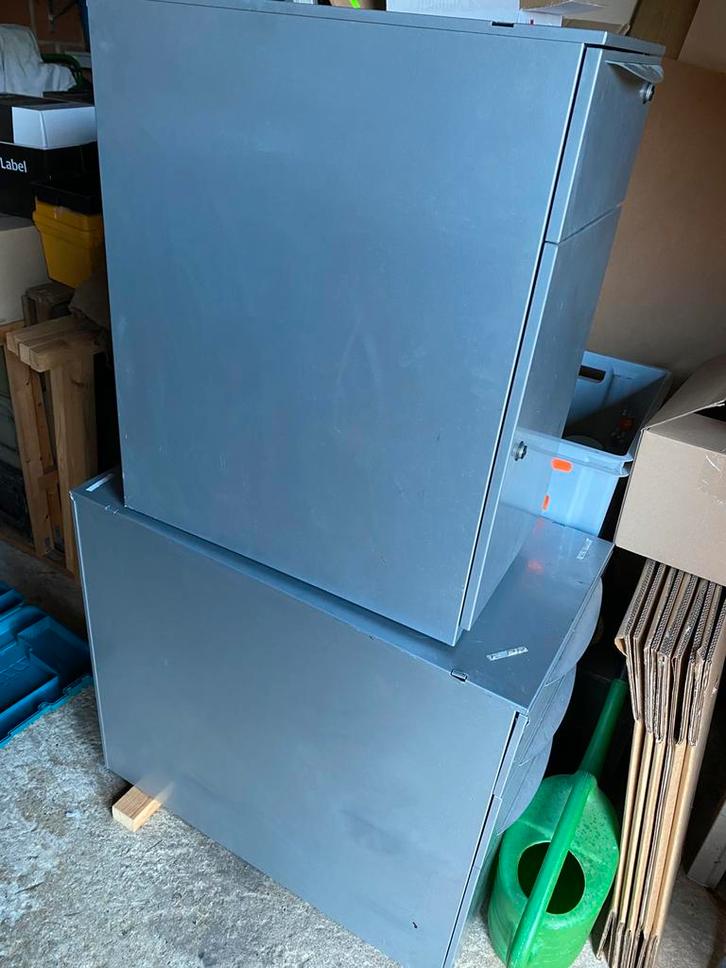 2x kleine metalen ladekasten, Huis en Inrichting, Kasten | Ladekasten, Zo goed als nieuw, Minder dan 100 cm, Minder dan 50 cm