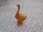 beeld van een gans in roestig gietijzer, H 75 cm!, Tuin en Terras, Tuinbeelden, Ophalen, Nieuw, Metaal, Dierenbeeld