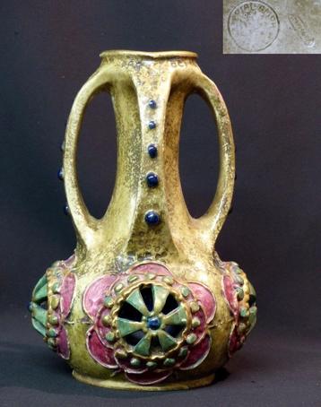 1910 rare vase AMPHORA austria DACHSEL 25cm1kg art nouveau  