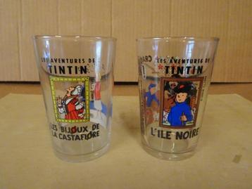 2 Petits verres Tintin Amora 1994 - Hergé -, Enlèvement ou Envoi, Tintin, Comme neuf, Ustensile