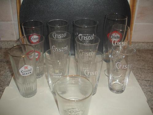 Veel bierglazen van Cristal Alken, 13 soorten, Verzamelen, Biermerken, Zo goed als nieuw, Glas of Glazen, Overige merken, Ophalen of Verzenden
