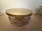 ZIRKA salontafel van aluminium en goudkleurig metaal, Huis en Inrichting, Tafels | Salontafels, Ophalen, Gebruikt, Rond, 50 tot 100 cm