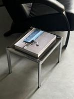 Vintage chrome bijzettafel, Huis en Inrichting, Tafels | Bijzettafels, Ophalen, Zo goed als nieuw, Glas