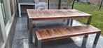 Prachtige tuinset,tafel en 2 banken, Ophalen, Inox, Eettafel, 6 zitplaatsen