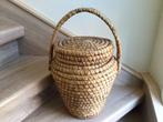 Vintage gevlochten linnenmand, Ophalen, Mand, Zo goed als nieuw, Riet