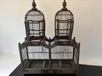 Antieke houten vogelkooi, Animaux & Accessoires, Oiseaux | Cages & Volières, Bois, Enlèvement, Utilisé, Cage à oiseaux