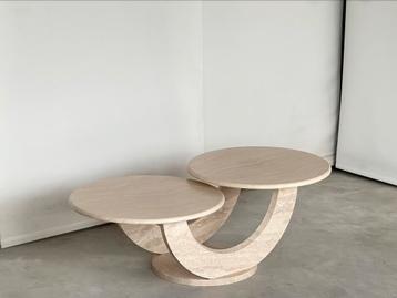 Vintage travertine coffeetable, up&up, 1980’s beschikbaar voor biedingen