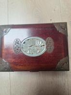 Chinese kistje afgewerkt mat jade, Ophalen of Verzenden