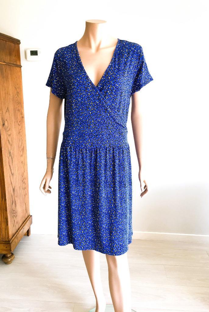 Damart - Prachtig kleed - 46, Kleding | Dames, Jurken, Zo goed als nieuw, Maat 46/48 (XL) of groter, Blauw, Knielengte, Ophalen of Verzenden