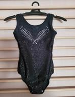 Zwart turnpakje met glitters & diamantjes, Ophalen, Zwart, Kindermaat 122 t/m 140, Zo goed als nieuw