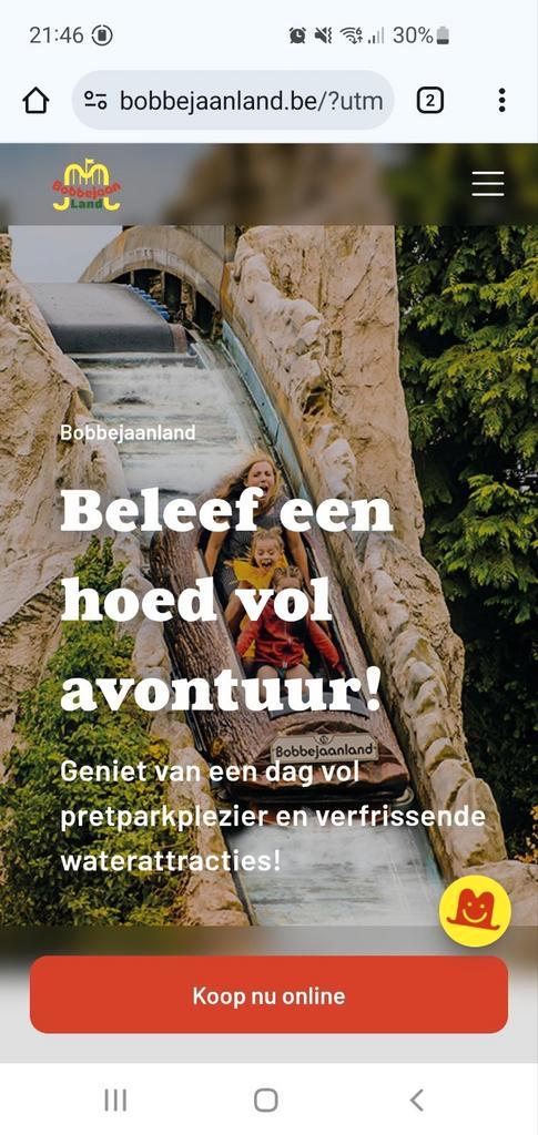 40% korting Bobbejaanland op max 4 of 8 tickets, Tickets en Kaartjes, Recreatie | Pretparken en Attractieparken, Drie personen of meer