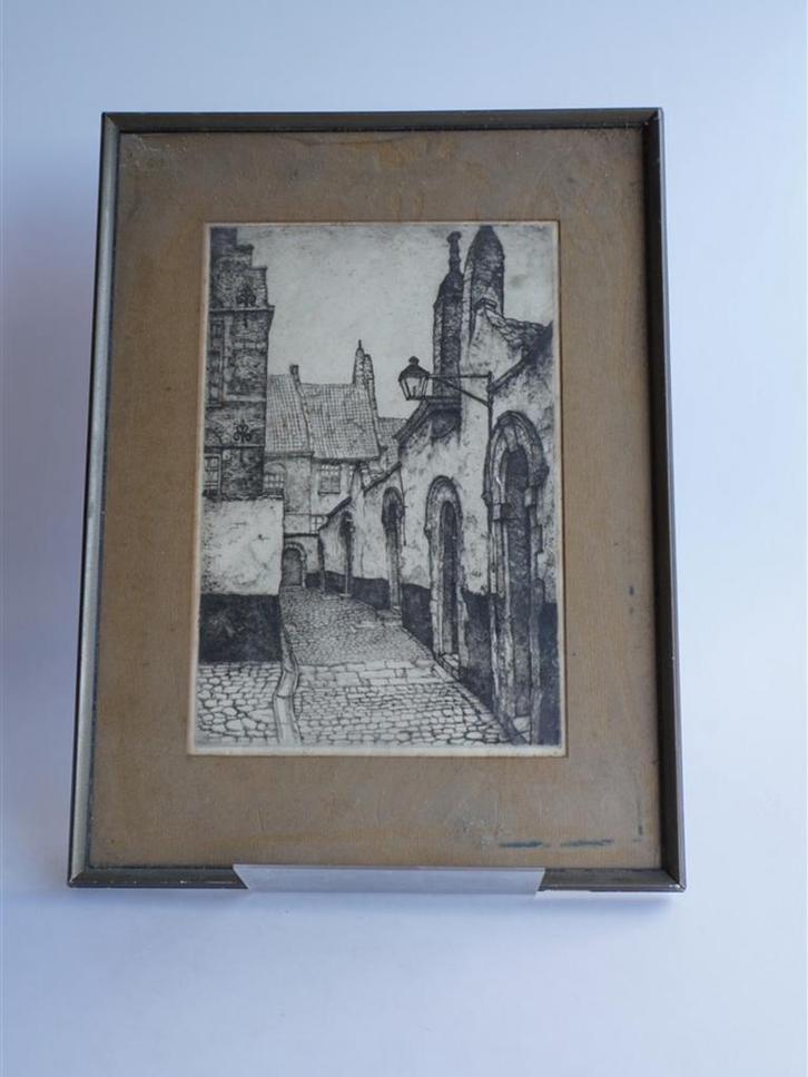 Louis Heymans - Ets Stadsgezicht, Antiek en Kunst, Kunst | Etsen en Gravures, Ophalen