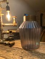 Mooie vaas - blauw glas met gouden rand bokaal, Ophalen of Verzenden, Blauw, Glas