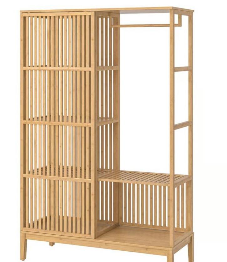 Armoire en bamboo Ikéa, Huis en Inrichting, Kasten | Kleerkasten, Zo goed als nieuw, 150 tot 200 cm, 100 tot 150 cm, 25 tot 50 cm