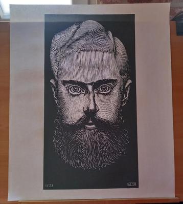 M.C. Escher - litho - Zelfportret 1923  (after) beschikbaar voor biedingen