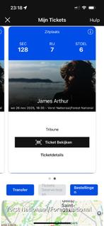 James Arthur tickets brussel, Tickets en Kaartjes, Twee personen, November