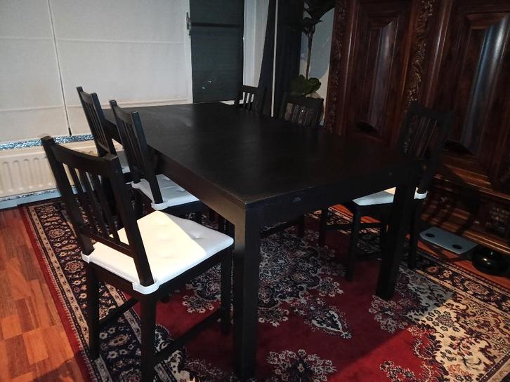 MOOIE EETTAFEL met 6 STOELEN, Huis en Inrichting, Tafels | Eettafels, Gebruikt, 50 tot 100 cm, 150 tot 200 cm, Vijf personen of meer