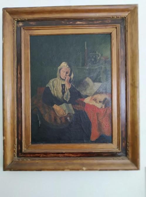 Olieverf op doek "Slapende vrouw", Antiek en Kunst, Kunst | Schilderijen | Klassiek, Ophalen