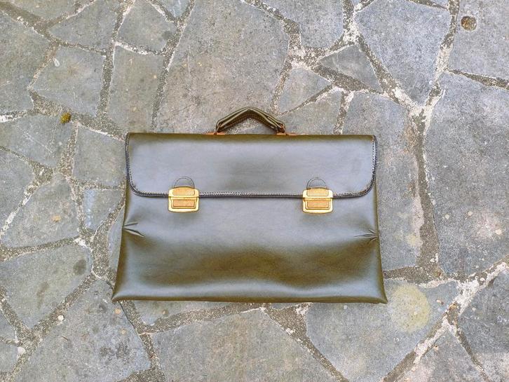 Vintage boekentas, dokterstas groen, Handtassen en Accessoires, Tassen | Schooltassen, Groen, Ophalen of Verzenden