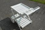 Stevig serveertafeltje voor in de tuin, Tuin en Terras, Tuintafels, Ophalen, Zo goed als nieuw, Rechthoekig, Kunststof