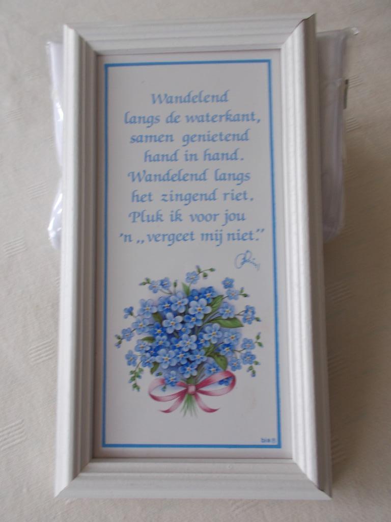 NIEUW houten kadertje met tekstbord in keramiek, Enlèvement ou Envoi, Neuf