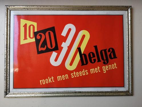 Vintagereclamebord Belga Sigaretten, jaren 50, Collections, Marques & Objets publicitaires, Comme neuf, Panneau publicitaire, Enlèvement ou Envoi