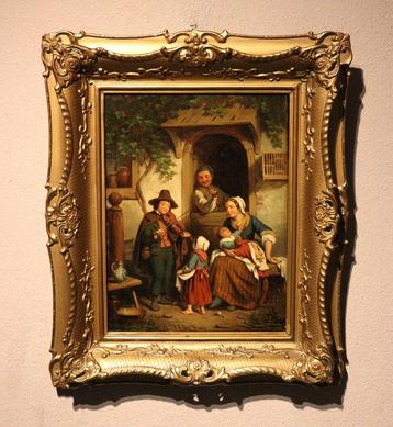 Mooi olieverfpaneel uit 1859 beschikbaar voor biedingen