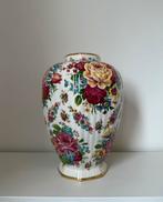 Boch Frères Keramis vaas – bloemendecor met goudrand, Ophalen