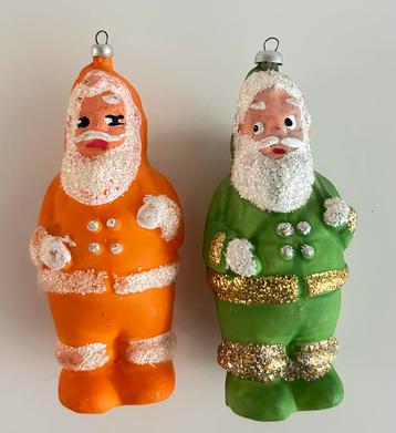 2 kerstboomhangers vintage/retro kerstmannen beschikbaar voor biedingen
