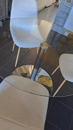 Table en verre 1mde diamètre 74 de haut plus 4 chaises style, Enlèvement