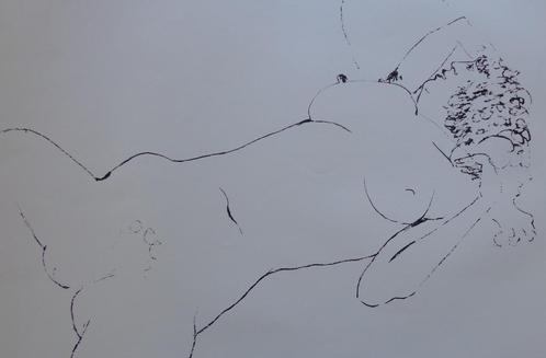 GEORGES GRARD / DE ZWARTE PANTER / ZW-W ZEEFDRUK / 44x63cm, Antiek en Kunst, Kunst | Litho's en Zeefdrukken, Ophalen of Verzenden