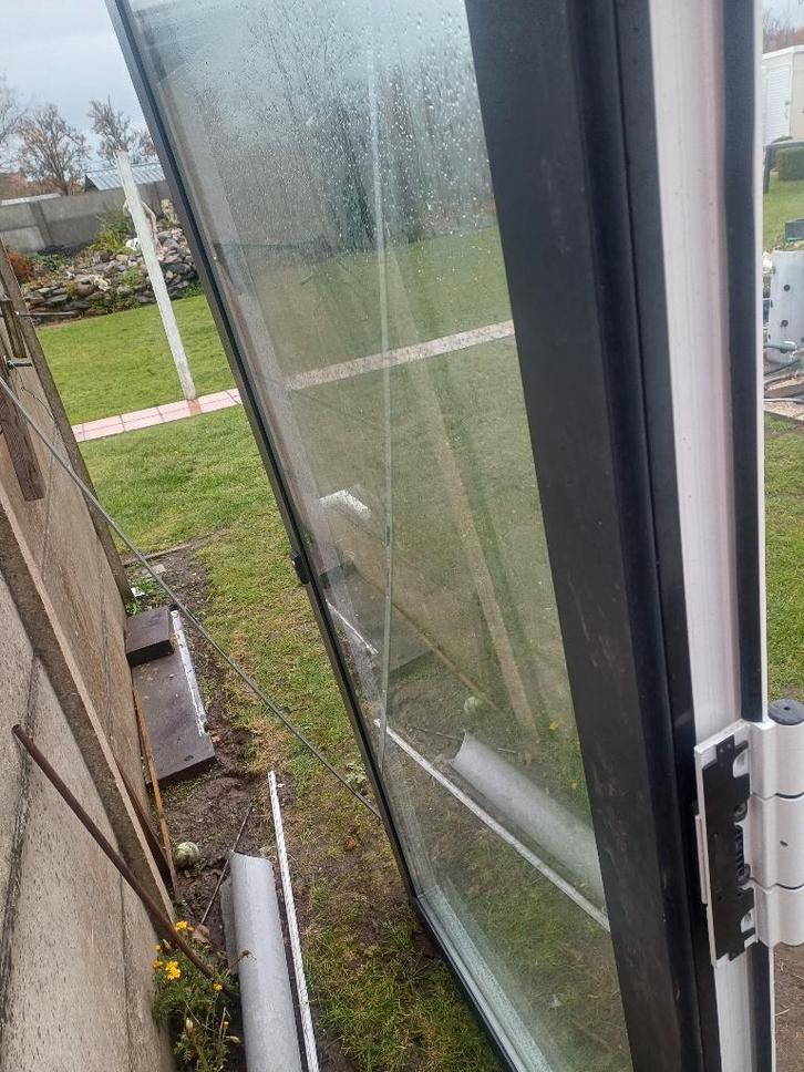 Wit/donker grijs aluminium deur, Doe-het-zelf en Bouw, Raamkozijnen en Schuifdeuren, Zo goed als nieuw, Deurkozijn, Aluminium