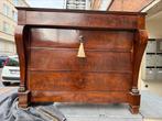 Commode ancienne Empire en acajou + plateau en marbre, Antiek en Kunst, Antiek | Meubels | Kasten, Ophalen of Verzenden