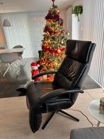Zwarte relaxzetel in leder Swiss relax, Huis en Inrichting, Ophalen, Gebruikt