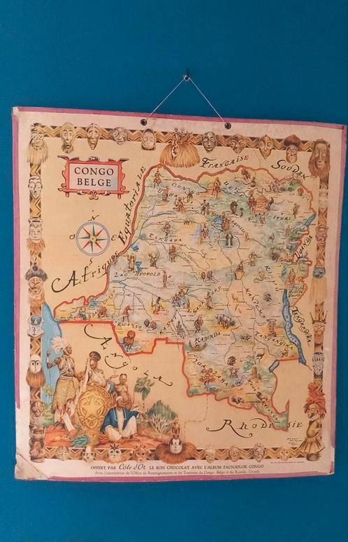 Vintage poster van de Côte d'Or van Belgische chocolade uit, Verzamelen, Merken en Reclamevoorwerpen, Gebruikt, Ophalen of Verzenden