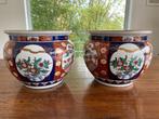 2 Japanse cachepots in Gold Imari porselein, Antiek en Kunst, Ophalen