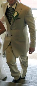 Trouwkostuum met alle toebehoren -> maat 46, Ophalen, Zo goed als nieuw, Wit, Ivoor of Crème, Trouwpak