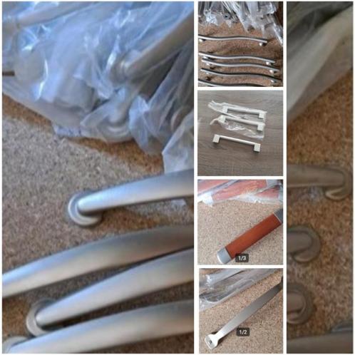 Pakket handvaten, Doe-het-zelf en Bouw, Hang- en Sluitwerk, Zo goed als nieuw, Klink of Kruk, Inox, Ophalen of Verzenden