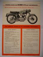 DEMM 175 cm³ 1955? Brochure Catalogue Prospekt, Verzenden, Gebruikt, Motoren