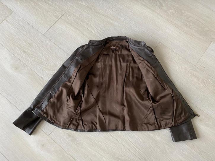 Lederen vest met zakken, Kleding | Dames, Jasjes, Kostuums en Pakken, Gedragen, Maat 42/44 (L), Bruin, Ophalen of Verzenden
