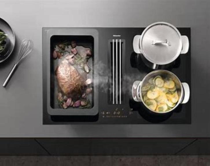 MIELE kookplaat met dampkap - toonzaalmodel KMDA7476fl, Elektronische apparatuur, Kookplaten, Nieuw, Inbouw, Inductie, 4 kookzones