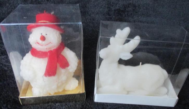 2 Prachtige kaarsen , Eland en sneeuwman , nieuw, Diversen, Kerst, Nieuw, Ophalen of Verzenden